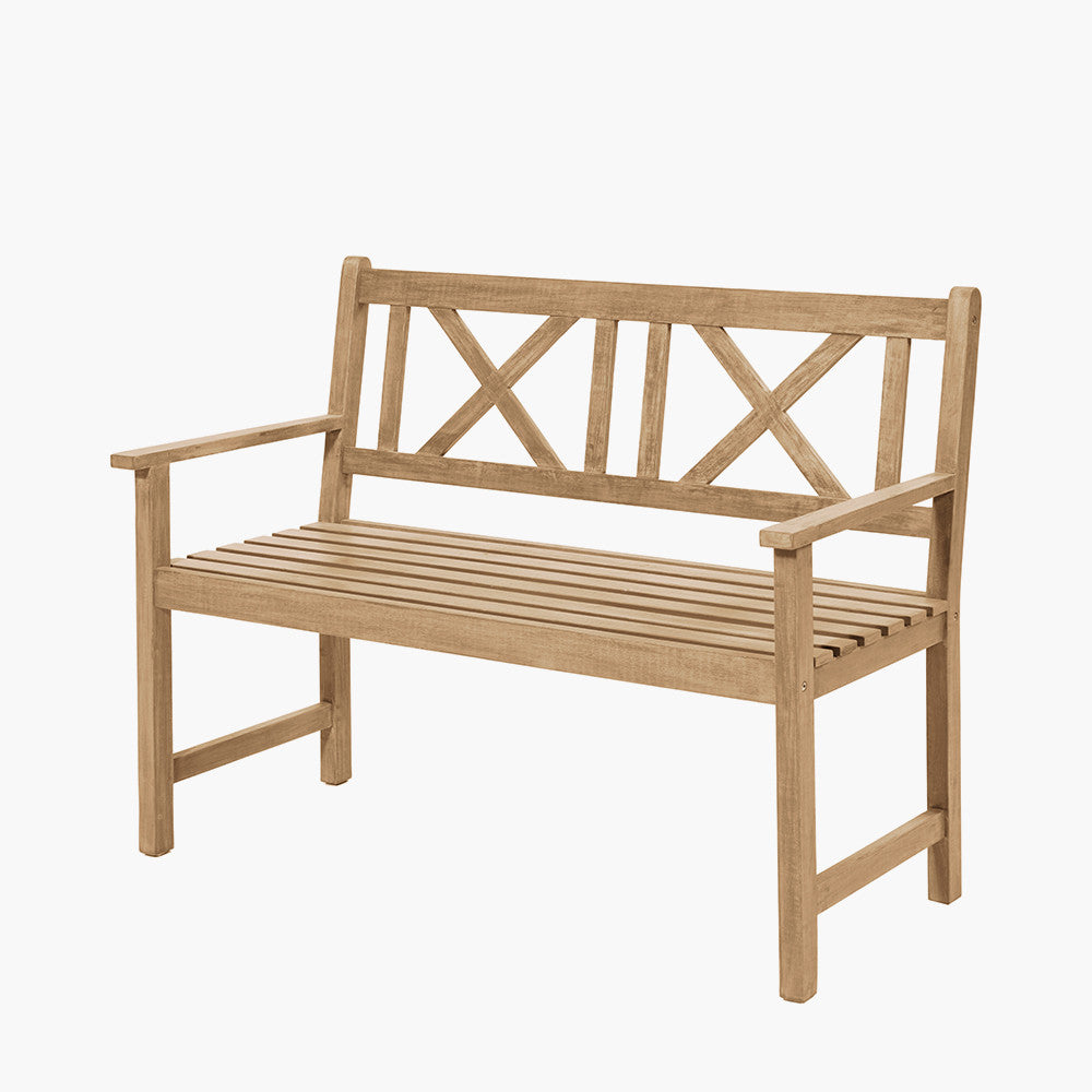 Cambridge Light Teak 2 Seater Acacia Wood Bench K/D