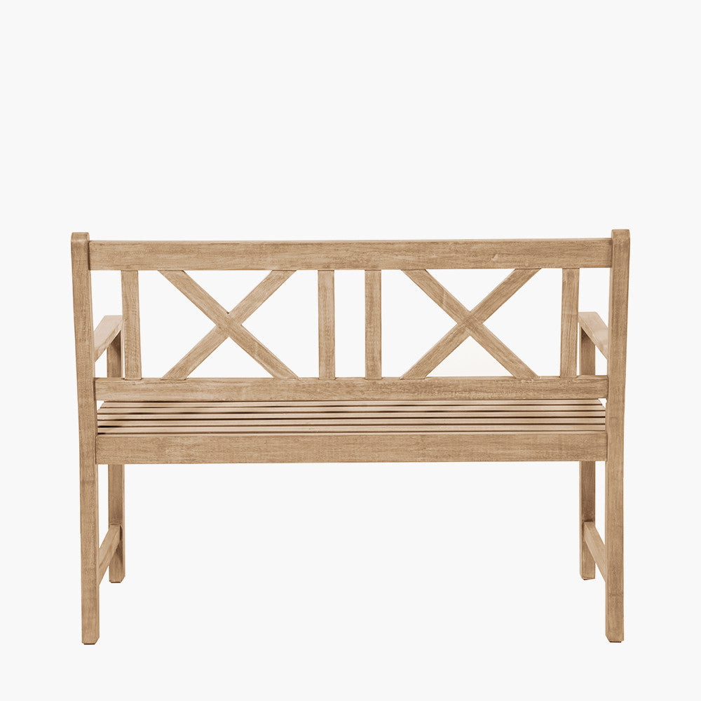 Cambridge Light Teak 2 Seater Acacia Wood Bench K/D