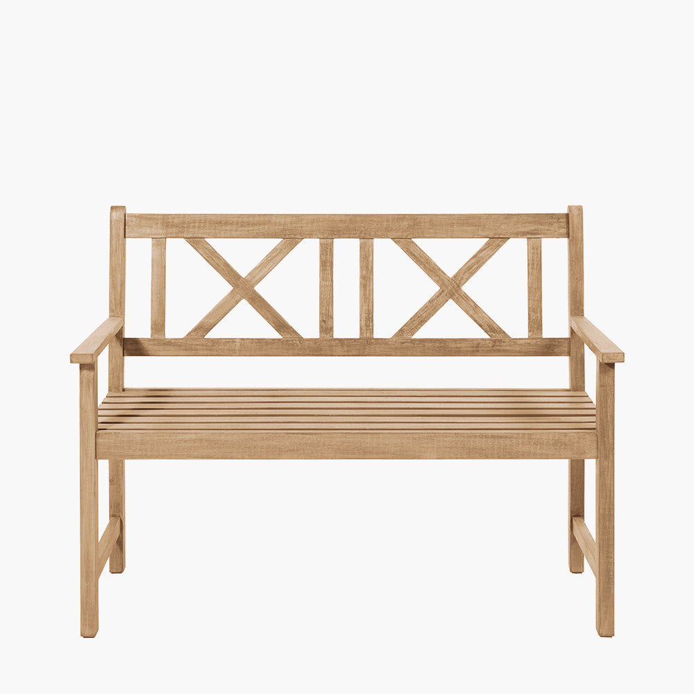 Cambridge Light Teak 2 Seater Acacia Wood Bench K/D