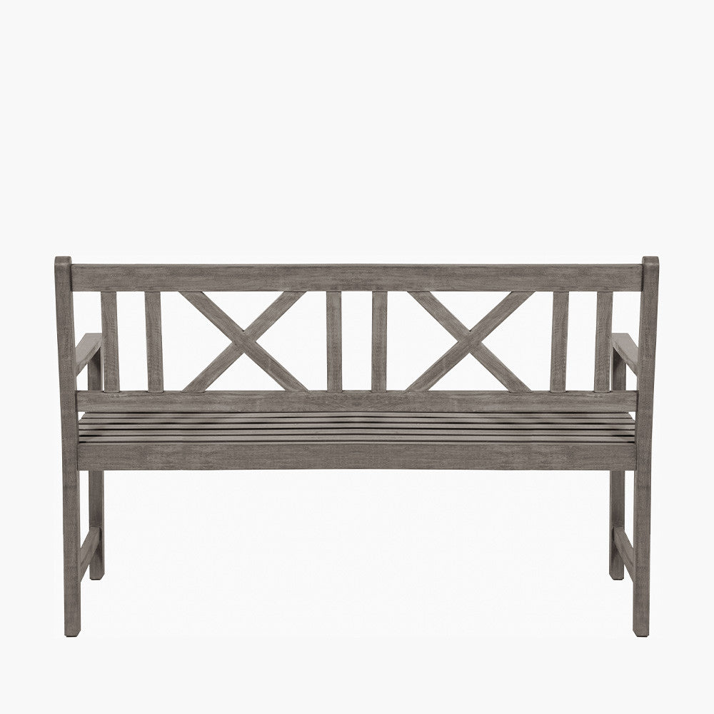 Cambridge Antique Grey 3 Seater Acacia Wood Bench