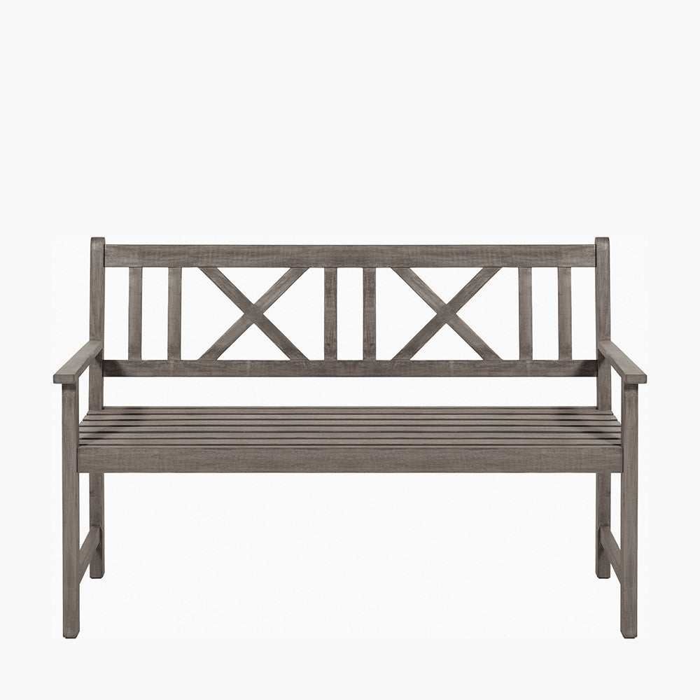 Cambridge Antique Grey 3 Seater Acacia Wood Bench