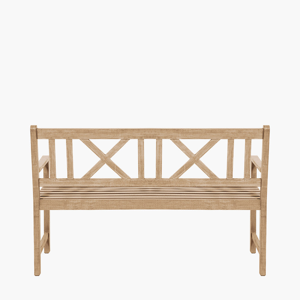 Cambridge Light Teak 3 Seater Acacia Wood Bench K/D
