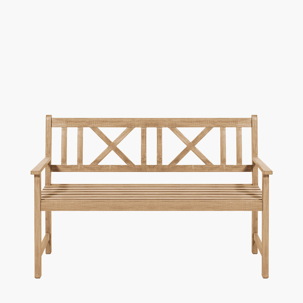 Cambridge Light Teak 3 Seater Acacia Wood Bench K/D
