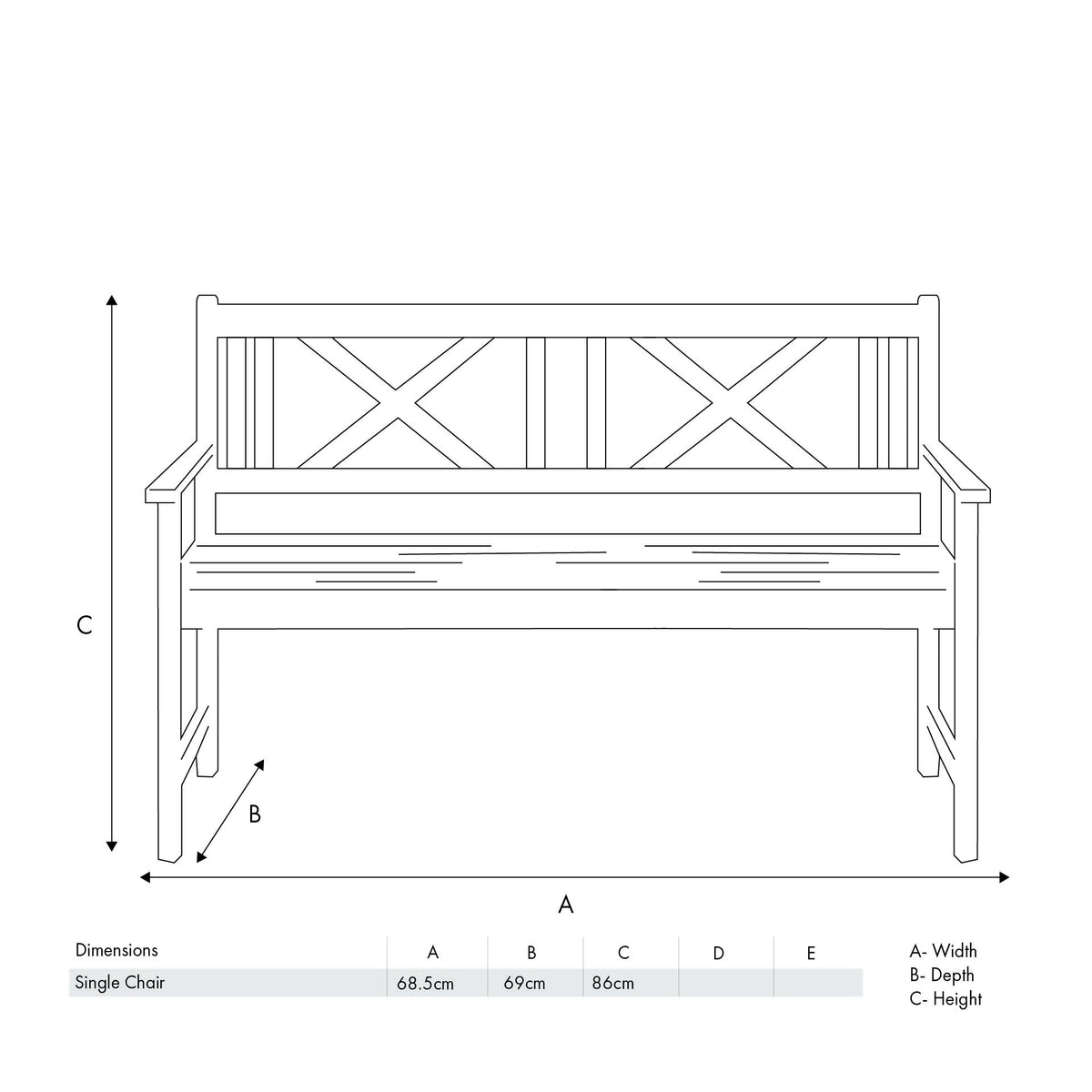 Cambridge Light Teak 3 Seater Acacia Wood Bench K/D