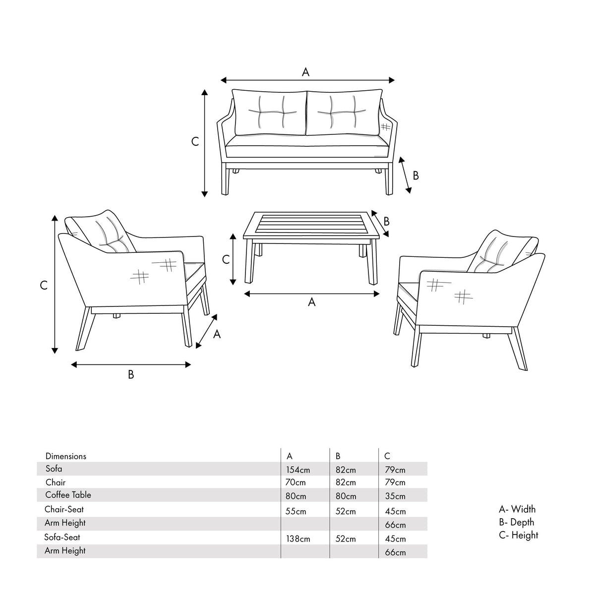 Larissa Lounge Set Kubu Grey