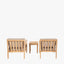Malta Light Teak Finish 5 Piece Hocker Set