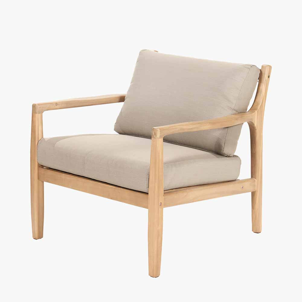 Malta Light Teak Finish 5 Piece Hocker Set