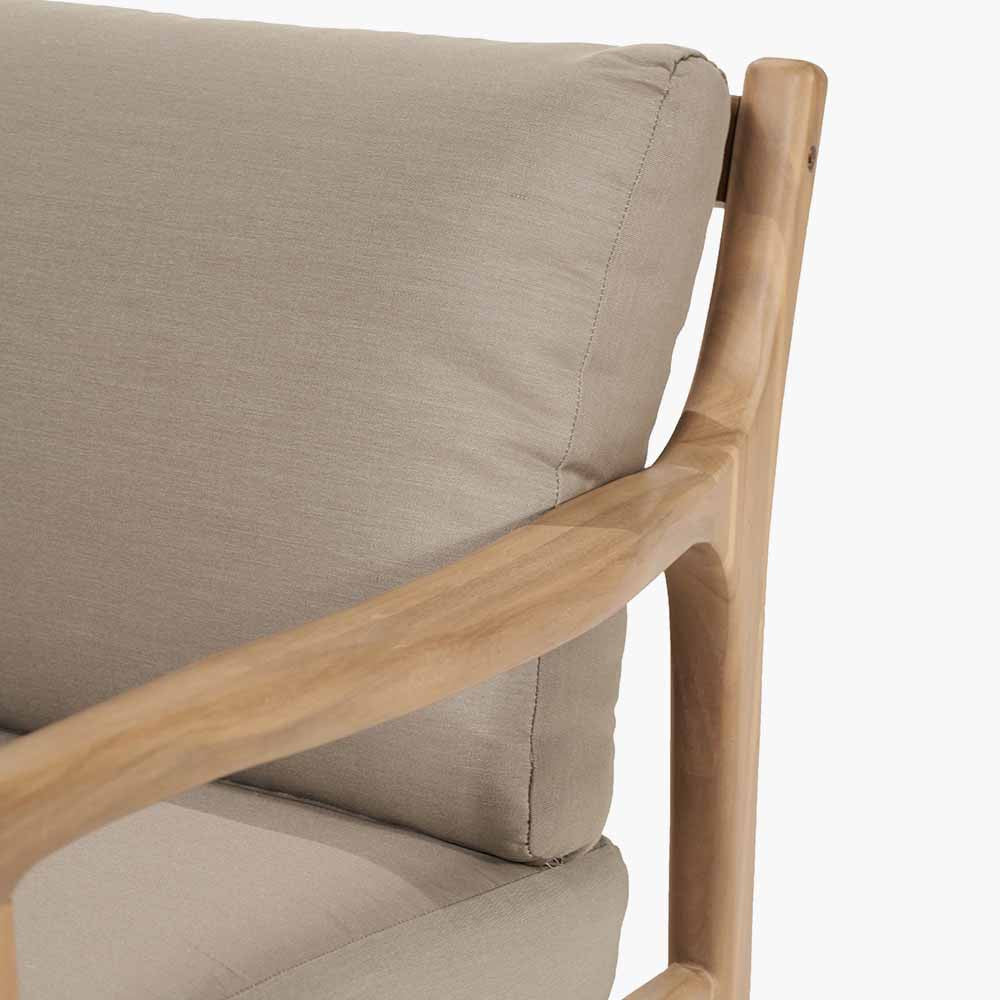 Malta Light Teak Finish 5 Piece Hocker Set