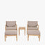 Malta Light Teak Finish 5 Piece Hocker Set