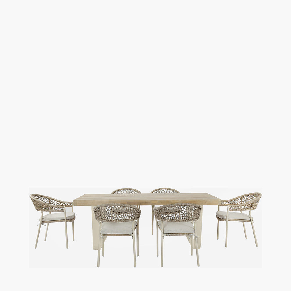 Osaka Latte Outdoor 6 Seater Dining Set