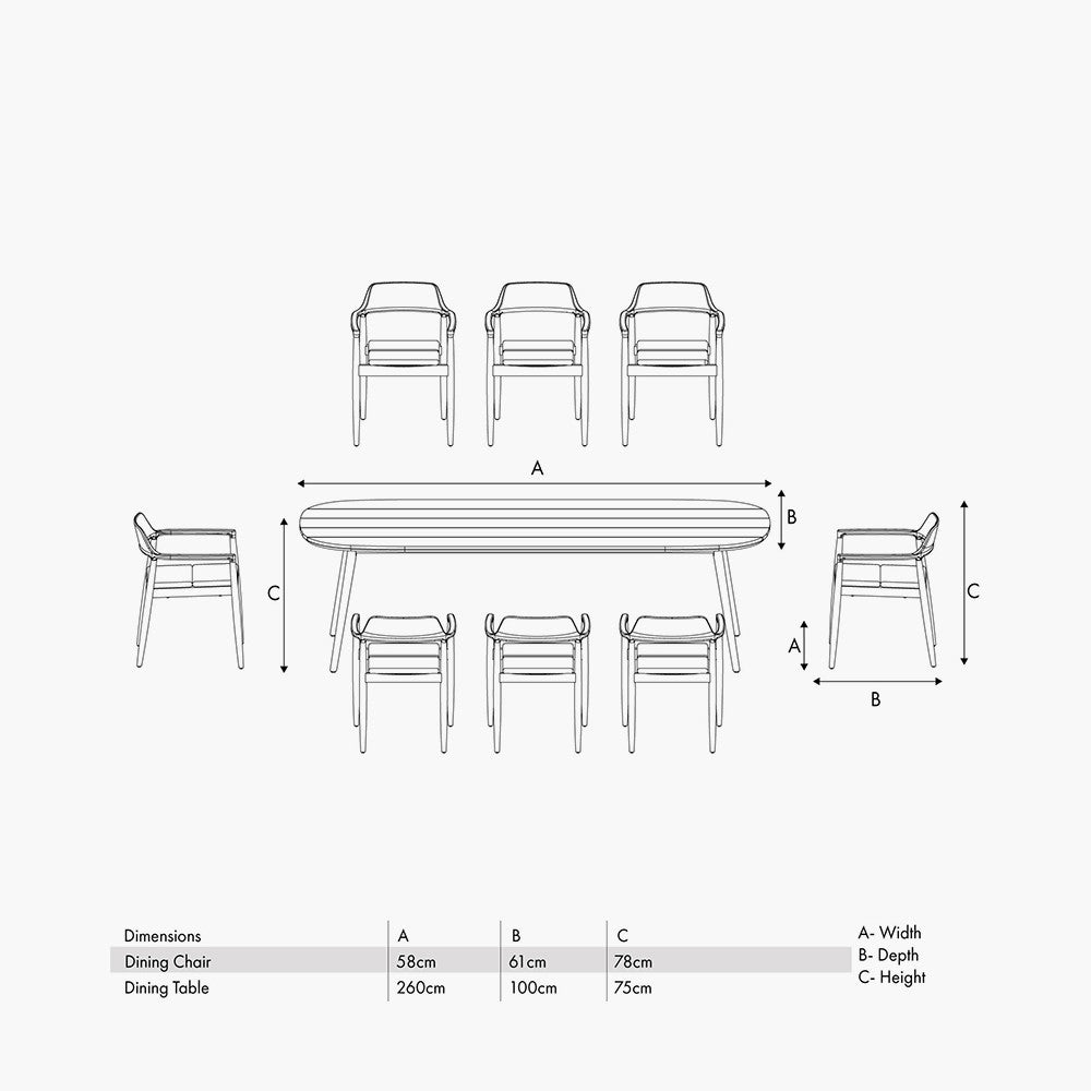 Salita Outdoor 8 Seater Dining Set