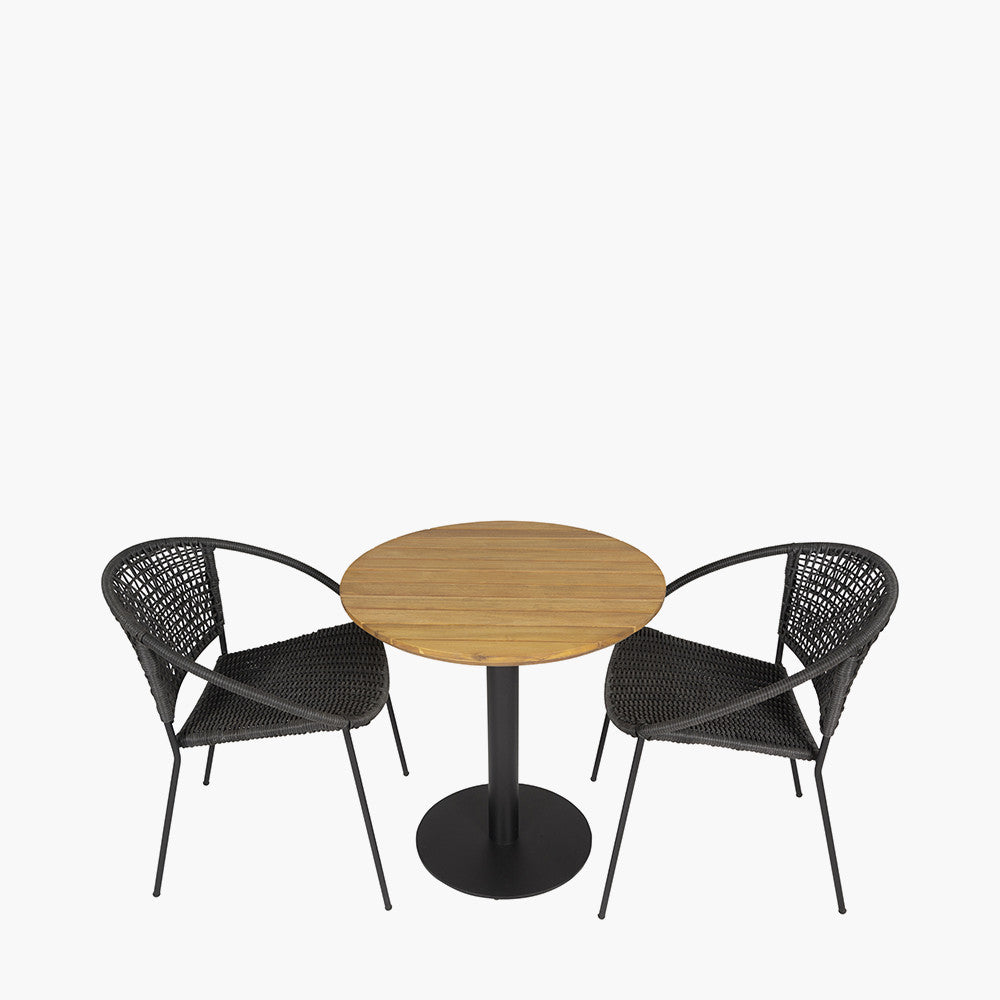 Dakota Black Outdoor Bistro Set