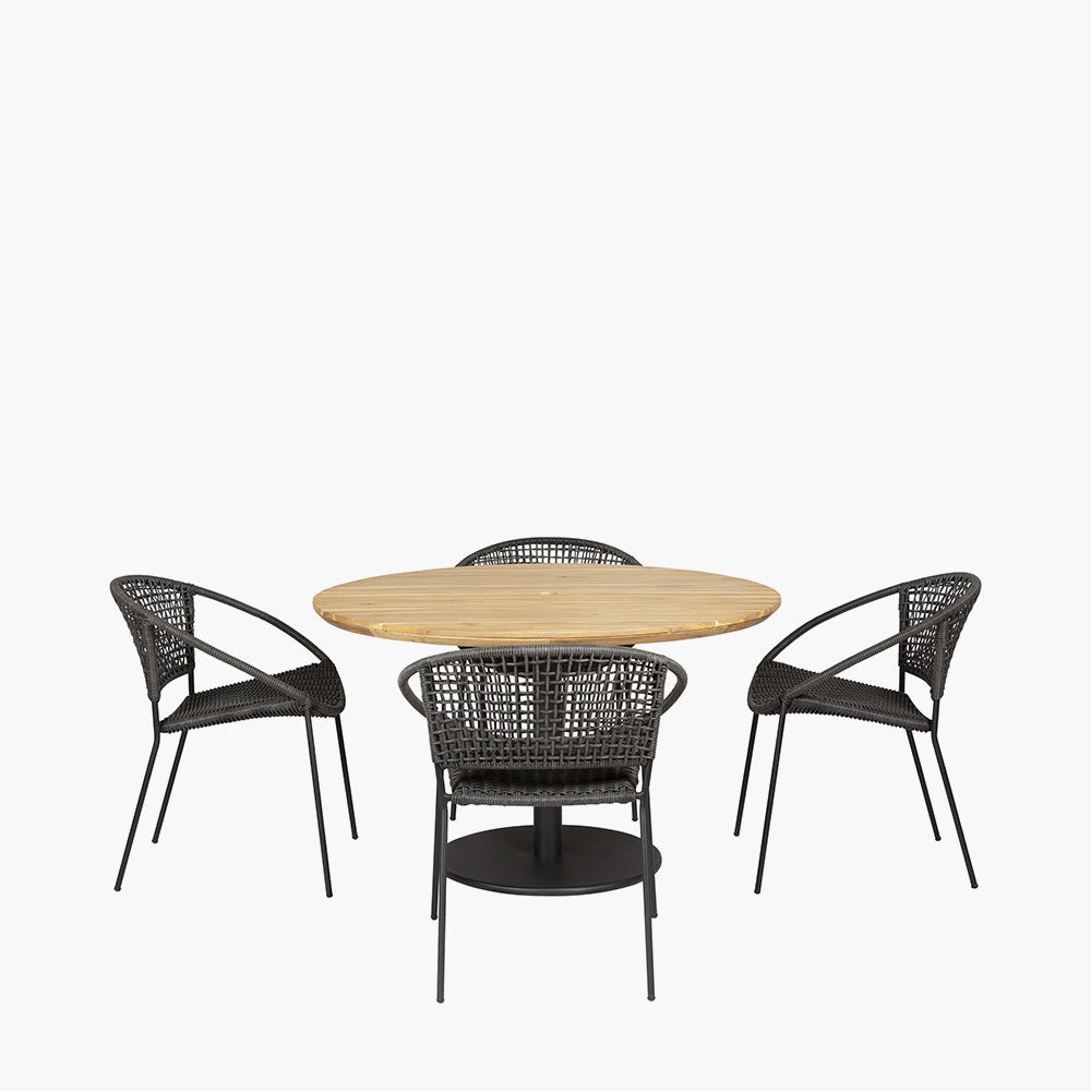 Dakota Black Outdoor 4 Seater Dining Set