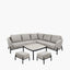 Nevada Putty Small Outdoor Corner Seating Set with Coffee Table and Footstools