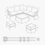 Nevada Putty Small Outdoor Corner Seating Set with Coffee Table and Footstools