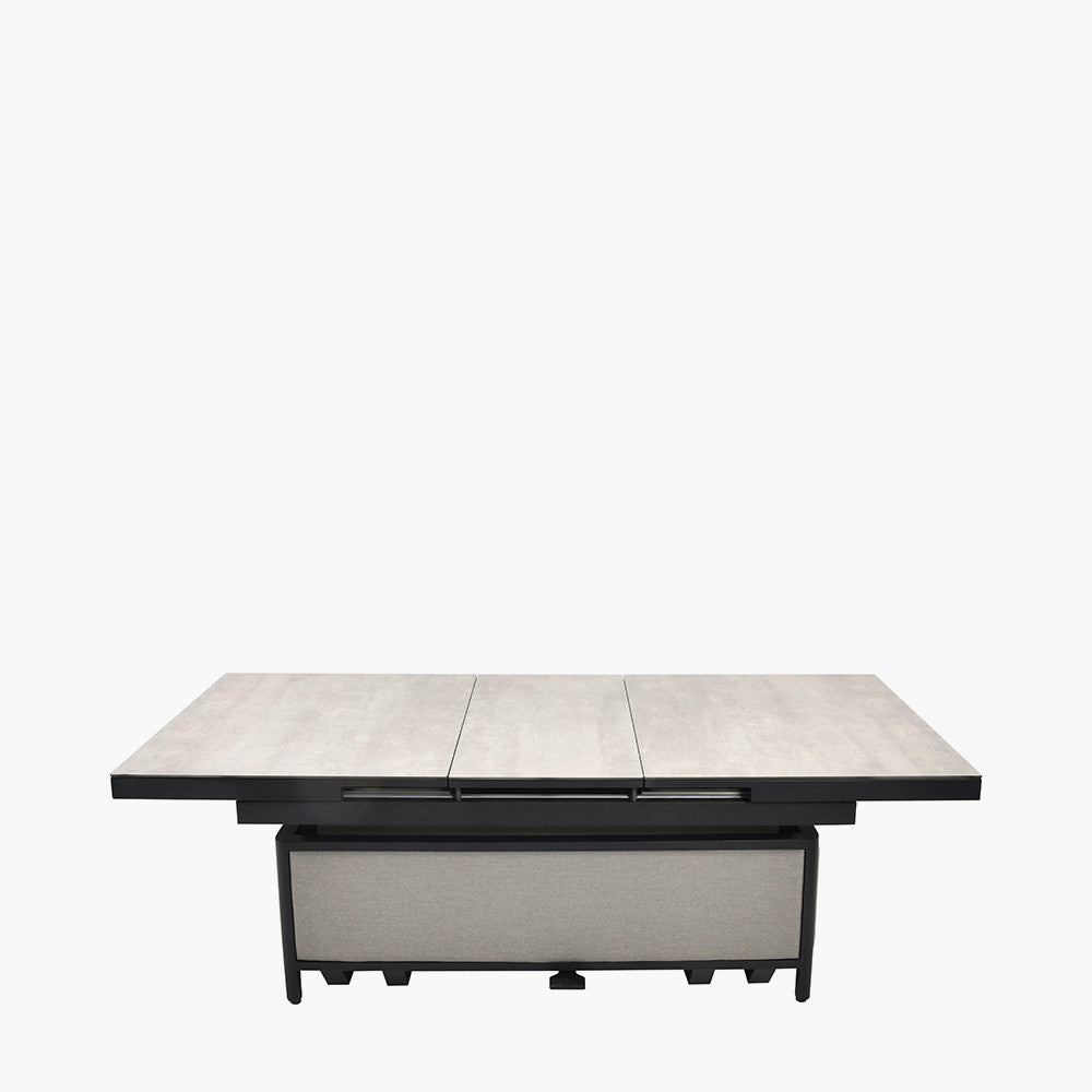 Nevada Putty Large Outdoor Corner Seating Set with Adjustable Table