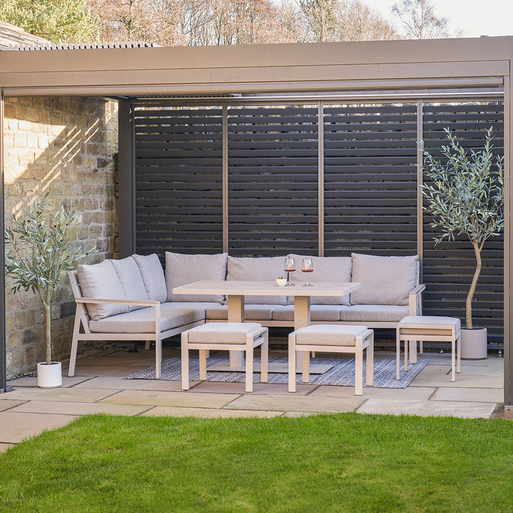 Aruba Outdoor Corner Seating Set with Adjustable Table