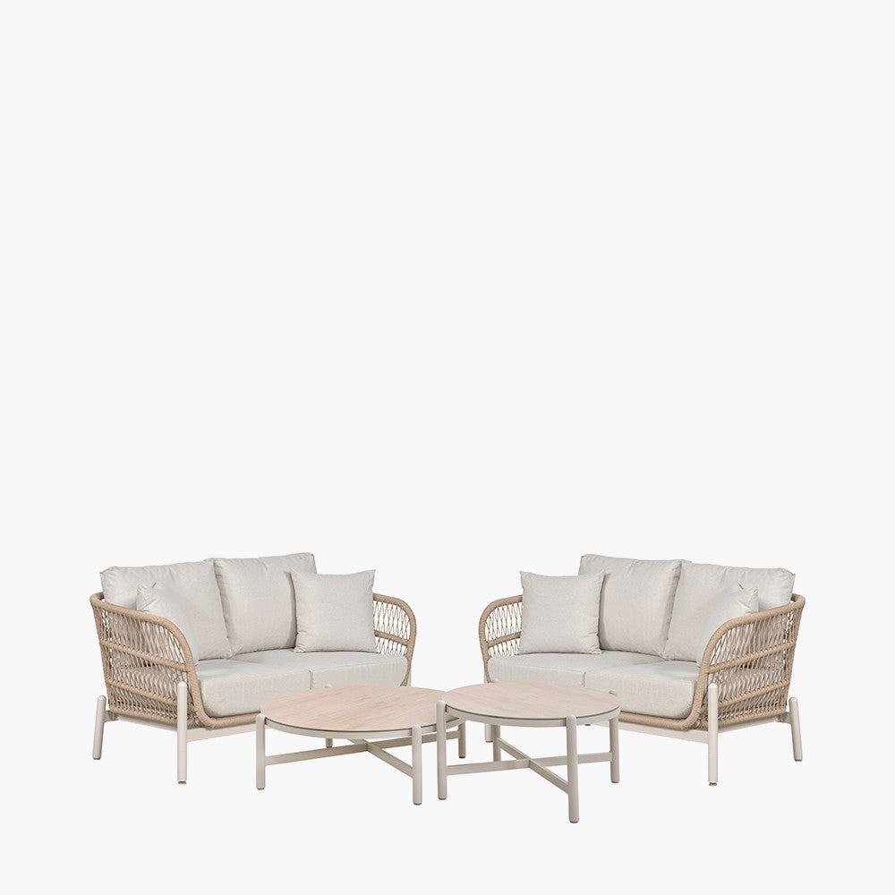 Martic Outdoor Set Comprising 2 x 2 Seater Sofas and Set of 2 Tables