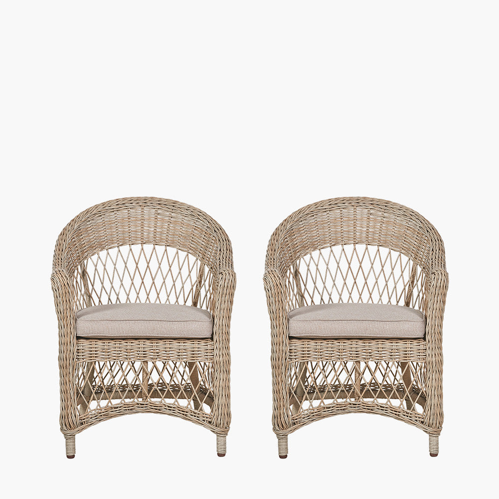 Pattaya Outdoor Set of 2 Dining Chairs