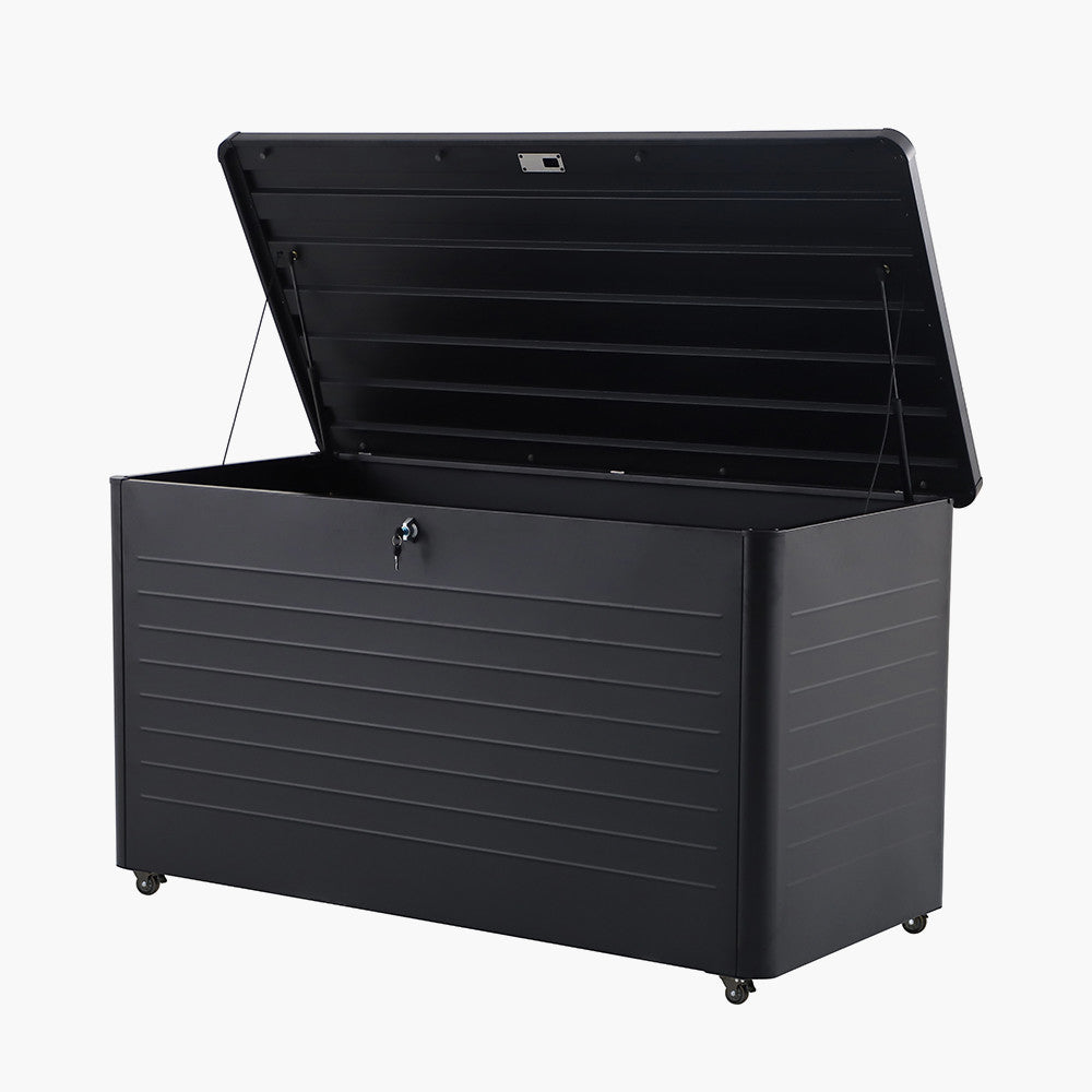 Rhode Island Large Galvanised Steel Cushion Box Black