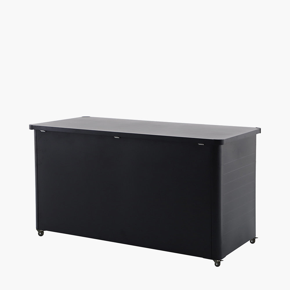 Rhode Island Large Galvanised Steel Cushion Box Black