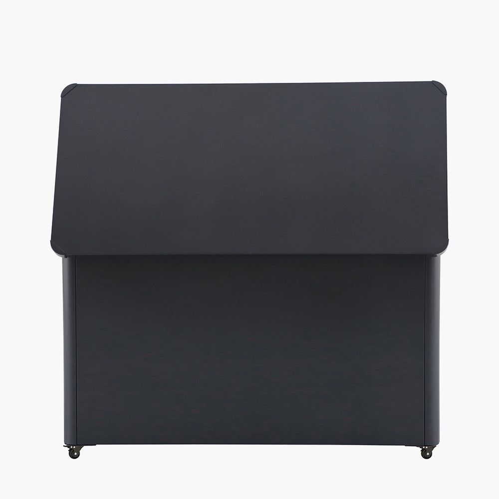 Rhode Island Large Galvanised Steel Cushion Box Black