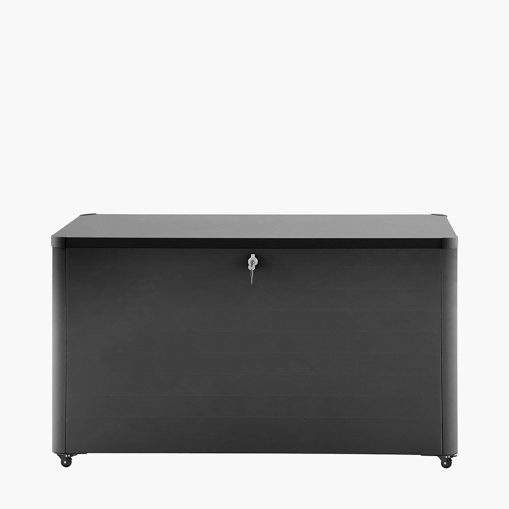 Rhode Island Small Galvanised Steel Cushion Box Black