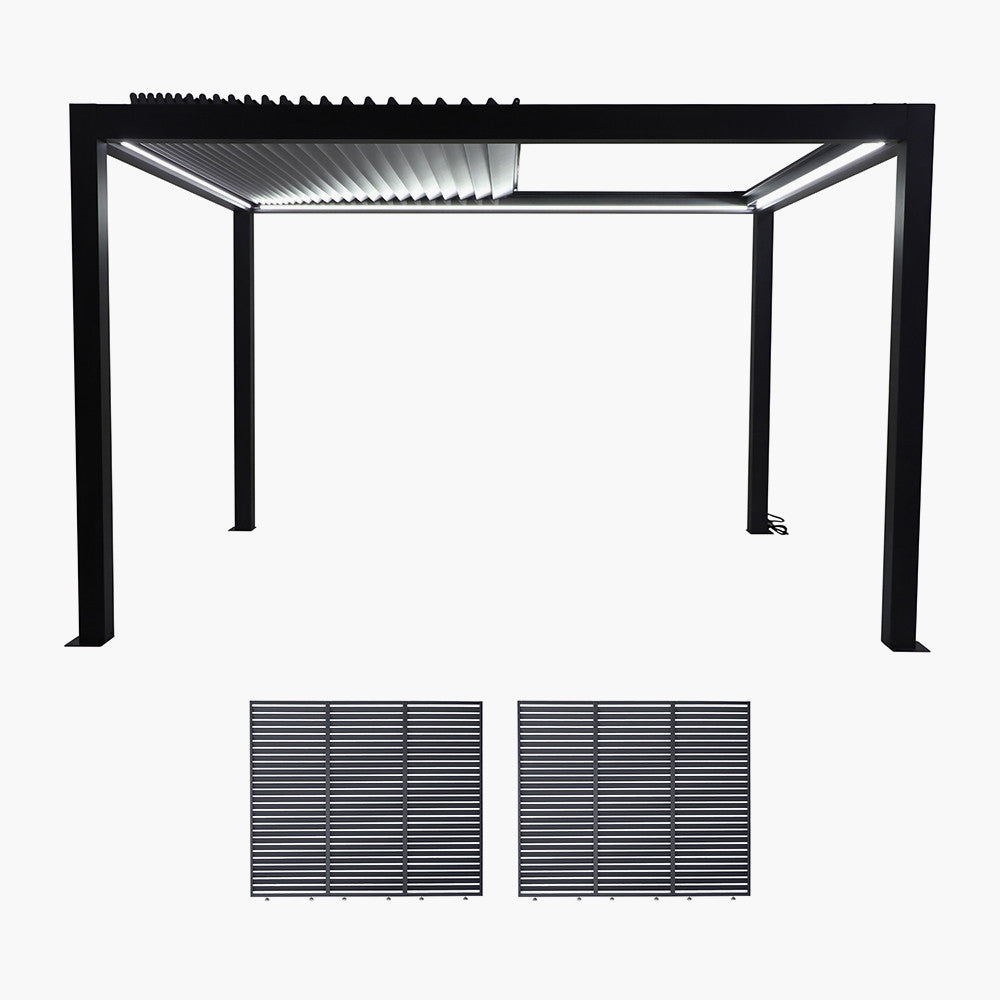 Abierto Full Electric 3m x 4m inc LED complete with 2 x 3m Fixed Louvre Panels, Delivery and Installation