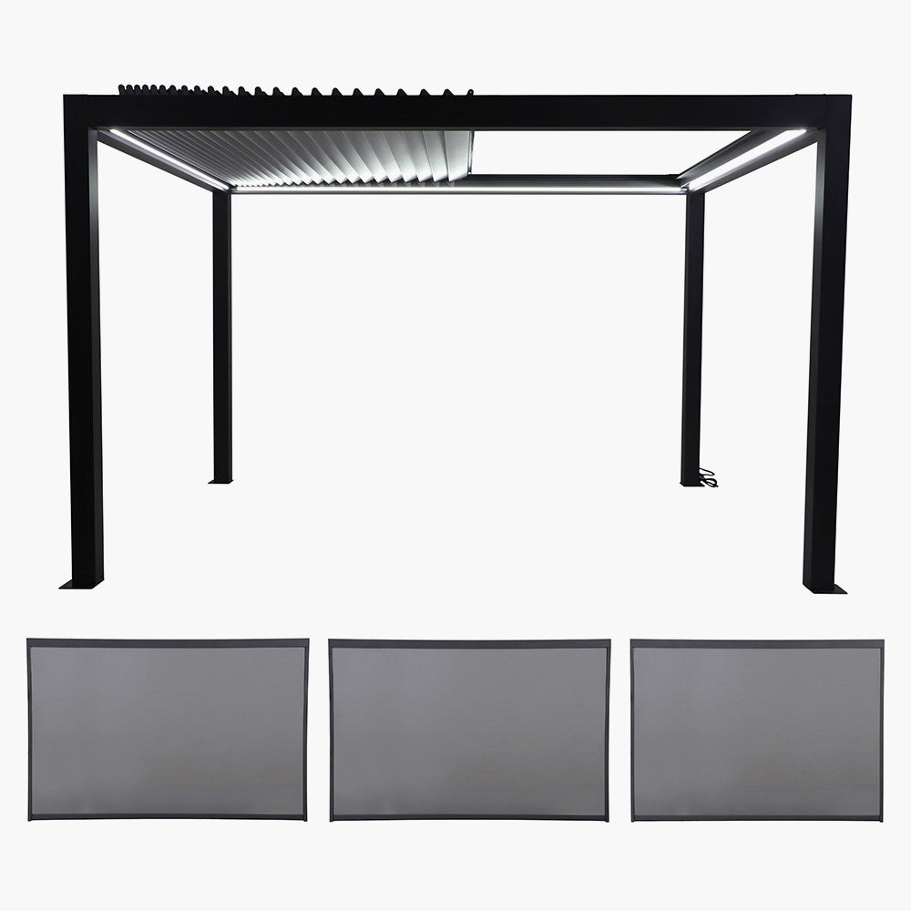 Abierto Full Electric 3m x 4m inc LED complete with 2 x 4m and 1 x 3m Manual Blinds