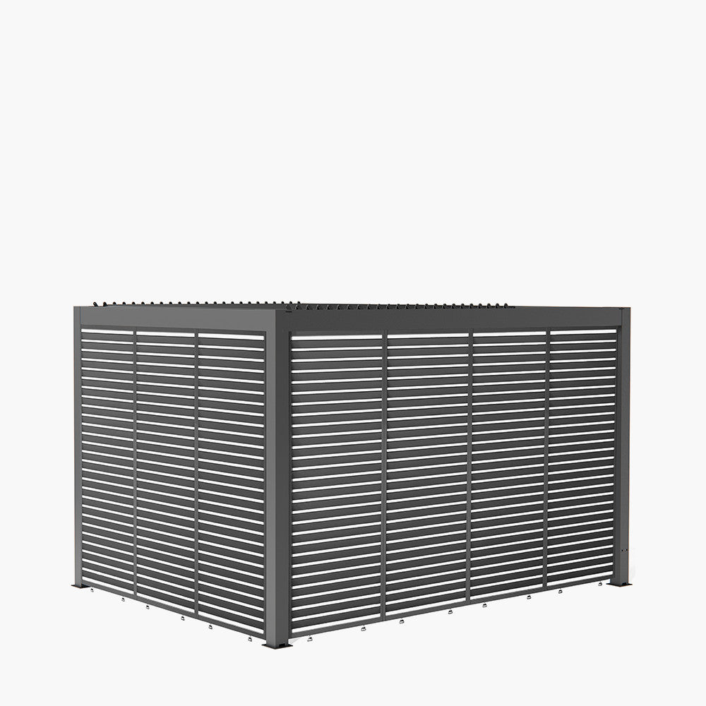 Abierto Full Electric 3m x 4m inc LED complete with 1 x 4m Fixed Louvre Panel & 2 x 3m Manual Blinds
