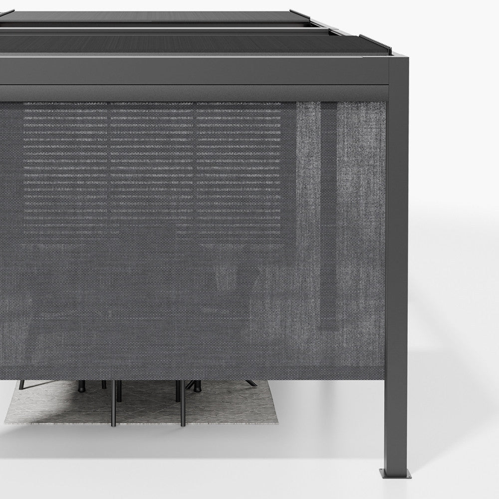 Abierto Full Electric 3m x 4m inc LED complete with 1 x 4m Fixed Louvre Panel & 2 x 3m Manual Blinds