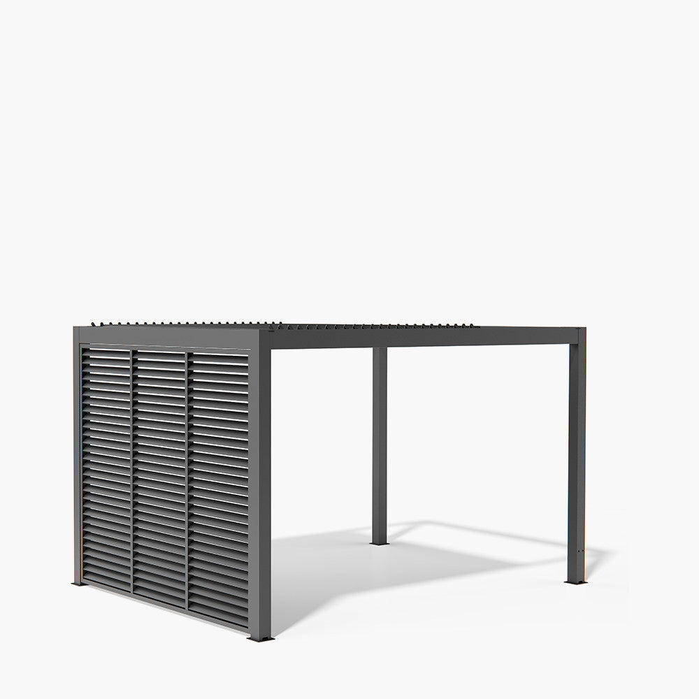 Abierto Full Electric 3m x 4m inc LED complete with 2 x 3m Fixed Louvre Panels & 1 x 4m Manual Blind