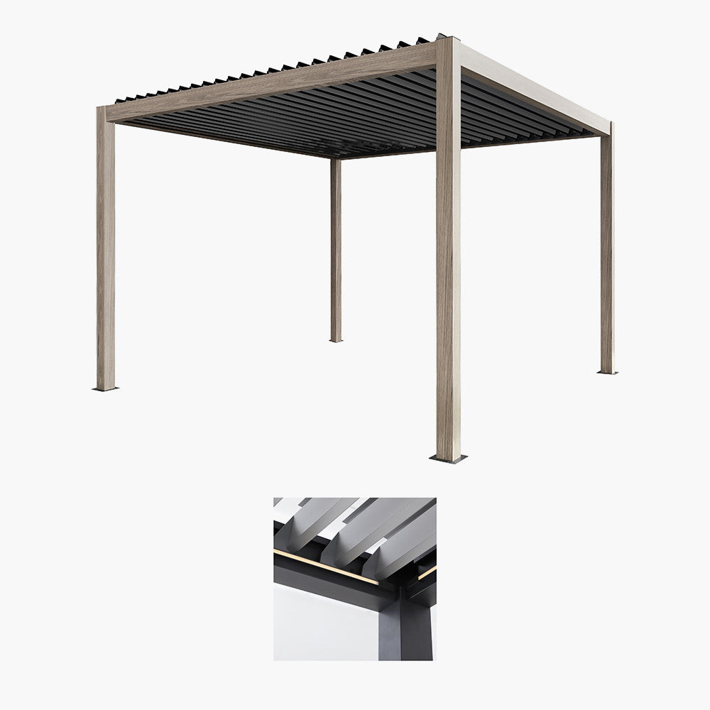 Pavillo Teak 3.5m x 3.5m Pergola, Pavillo LED plus Delivery and Installation