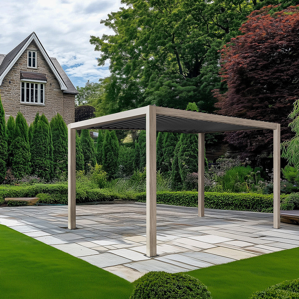 Pavillo Teak 3.5m x 3.5m Pergola, Pavillo LED plus Delivery and Installation
