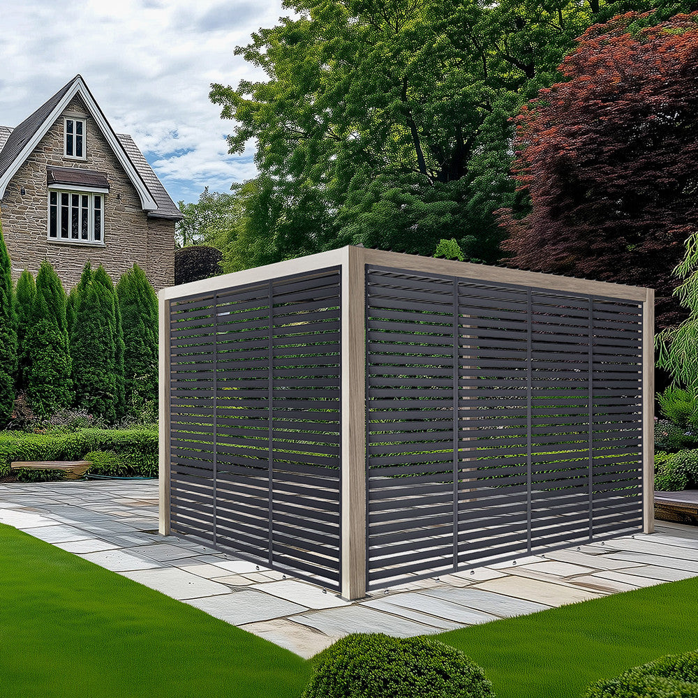 Pavillo Teak 3.5m x 3.5m Pergola, Pavillo Louvre Front/Back Panel Long, Pavillo Louvre Side Panel Short, Delivery and Installation