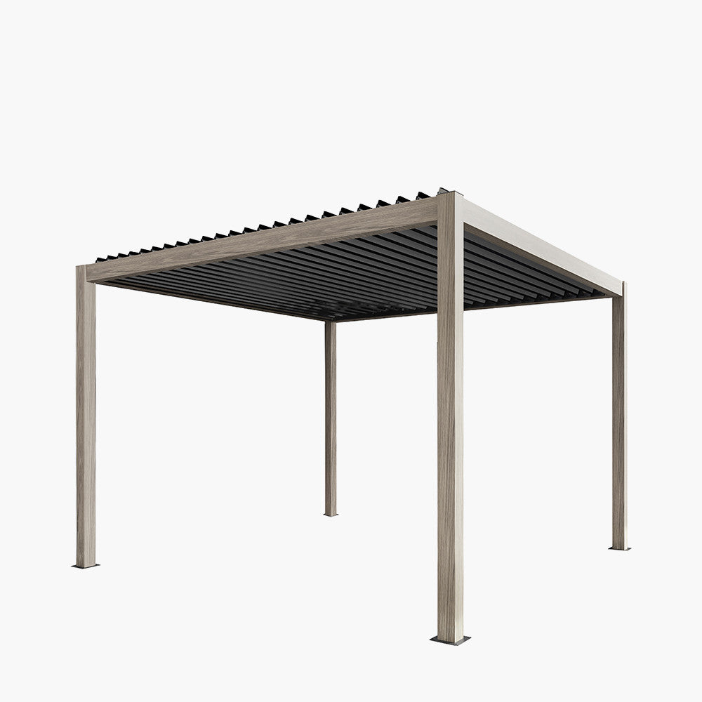 Pavillo Teak 3.5m x 3.5m Pergola, Pavillo Louvre Front/Back Panel Long, Pavillo Front/Back Blind Long, Pavillo Side Blind Short, Pavillo LED, Delivery and Installation