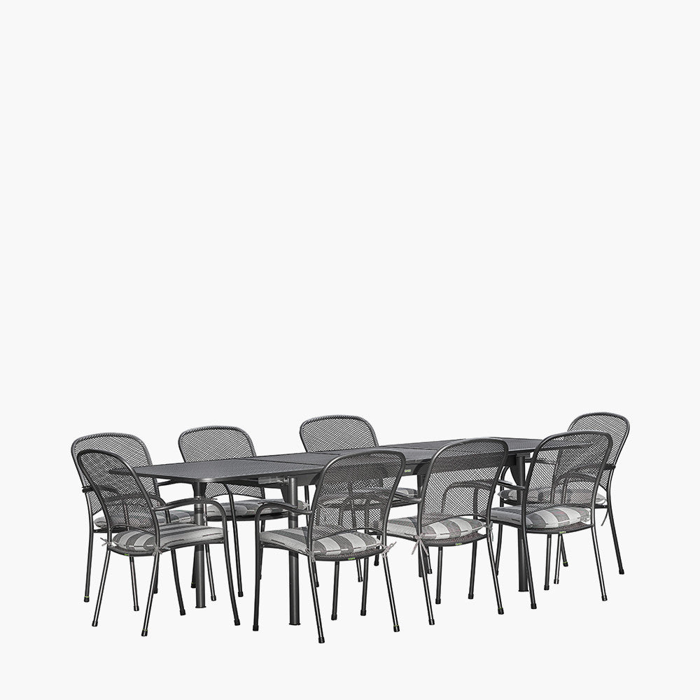 Carlo Extendable Rectangular 8 Seater Dining Set with cushions