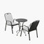 Savoy Bistro Set with Grey Striped/Plain Cushions