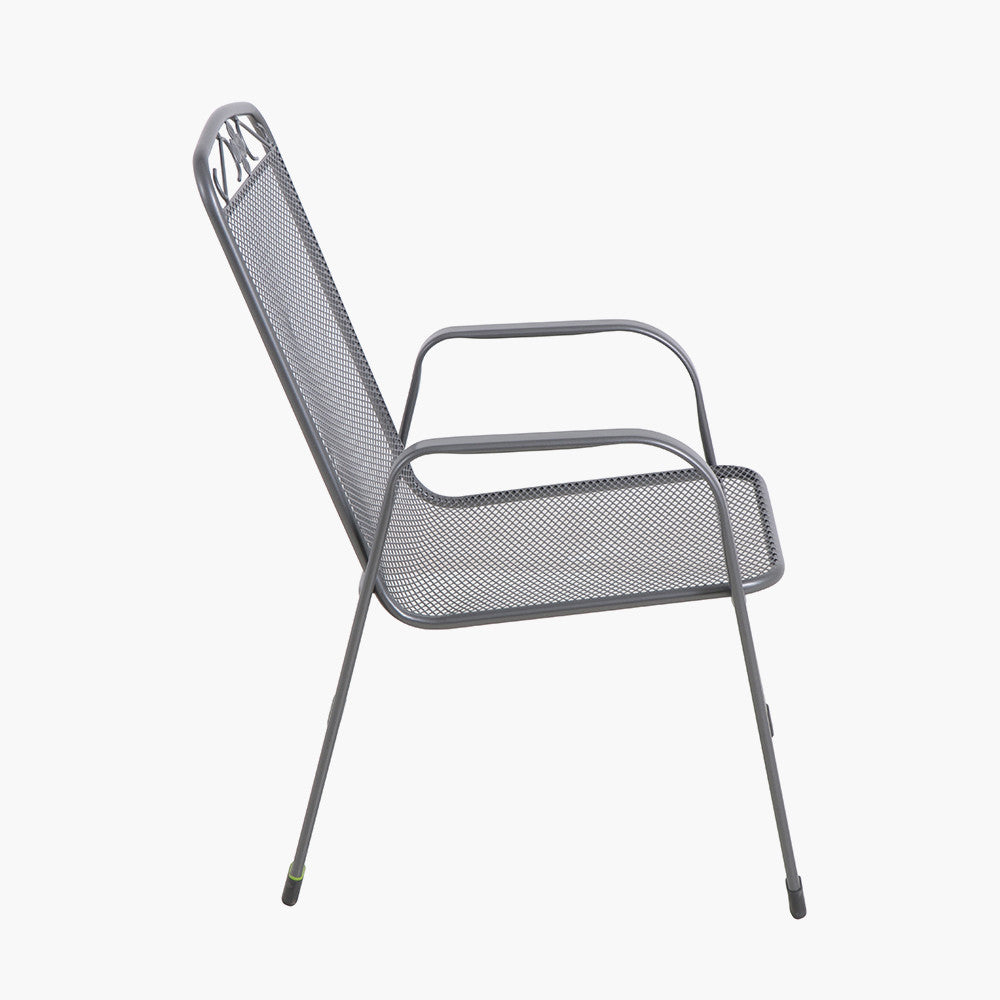 Savoy Bistro Set with Grey Striped/Plain Cushions