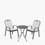 Savoy Bistro Set with Grey Striped/Plain Cushions