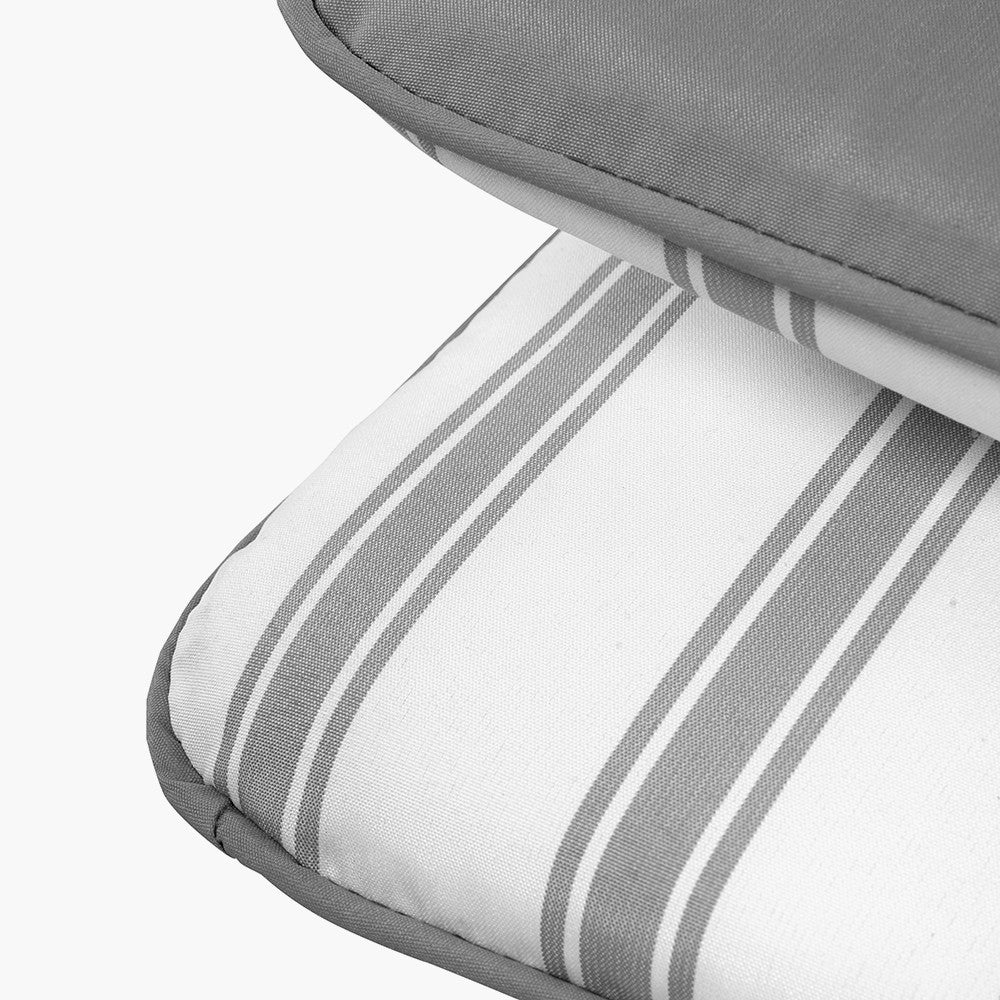 Savoy Rectangular 6 Seater Dining Set with Grey Striped/Plain Cushions