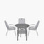 Savoy Round 4 Seater Dining Set with Grey Striped/Plain Cushions