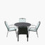 Savoy Round 4 Seater Dining Set with Sage Green Striped/Plain Cushions