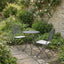 Cafe Latte Balcony Folding Round Set with Grey Striped/Plain Cushions