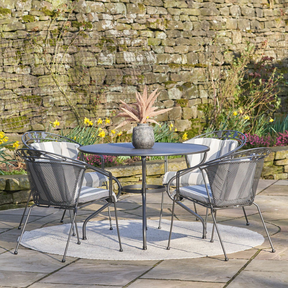 Elegance Round 4 Seater Dining Set with Cushions