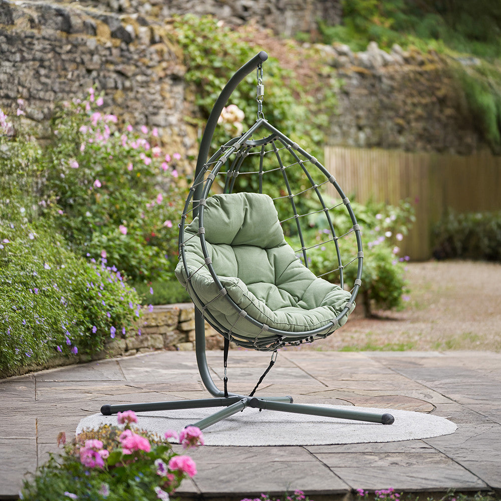 Lyon Moss Green Outdoor Single Hanging Chair
