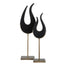 Abstract Flame Sculptures in Black - Set of 2