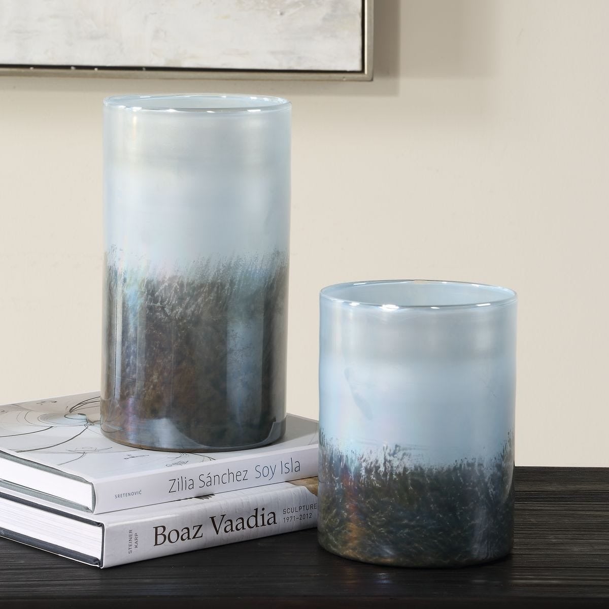 Midnight Mist Cylindrical Vases Set of 2