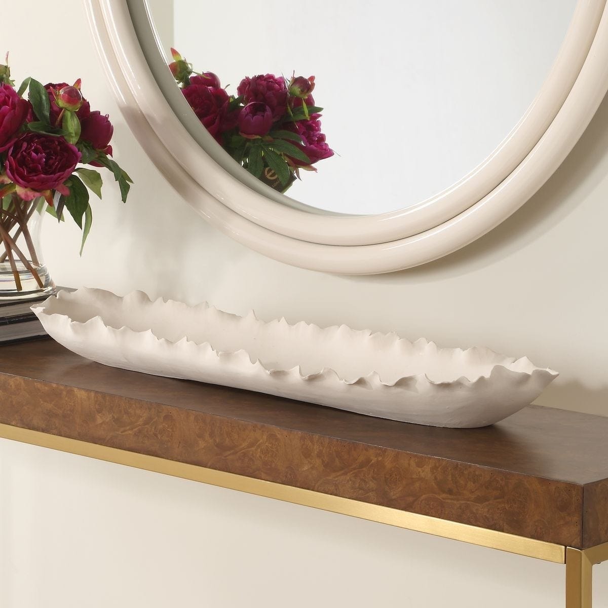 Uttermost Accessories Ripple Crest White Bowl House of Isabella UK