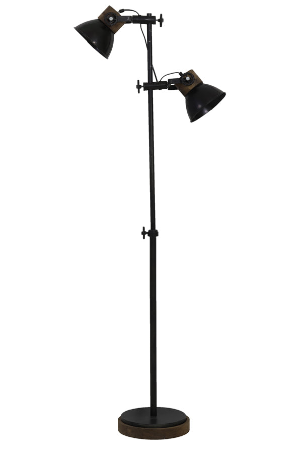 Floor lamp 2L 40x30x165 cm JODY black zinc+wood brown